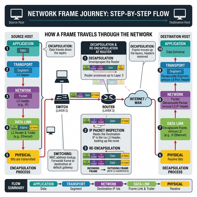 How a Frame Travels Through the Network